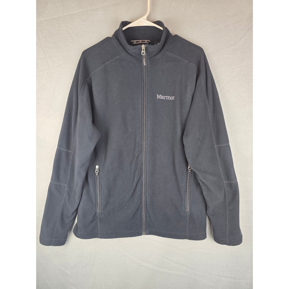 Marmot Full Zip Fleece Jacket Mens M Black K900904 Mock Neck Gorpcore Outdoor